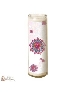 Candela 7 giorni in vetro mandala 