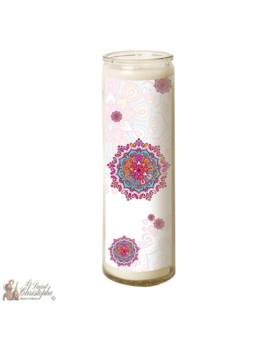 Candela 7 giorni in vetro mandala 