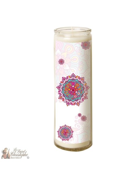 Bougie 7 jours en verre mandala 
