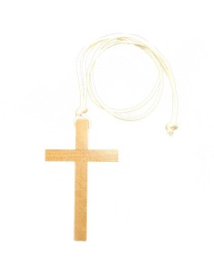 Collier croix communion en bois
