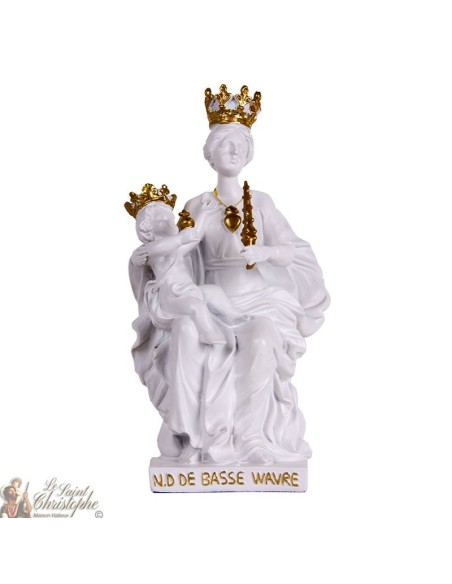 White statue of Our Lady of Lower Wavre
