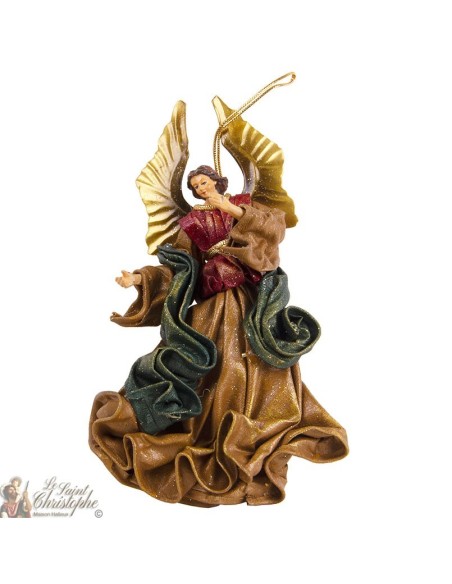 Ange robe ocre à suspendre - 21cm