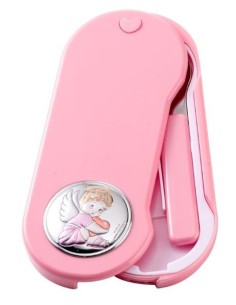 Engelendoos met lepel en vork voor baby - Roze 