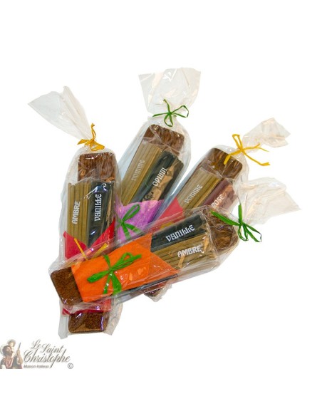 Set of incense sticks of various fragrances with holder - small