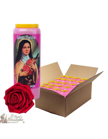 Candela novena profumata di rosa per Santa Teresa di Lisieux -20 pezzi