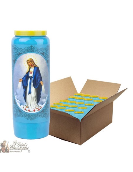 Velas Novena azul a virgen milagrosa - Oración francés