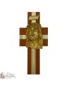 Croix en bois avec tête du Christ - 30 cm