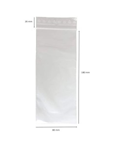 Plastic zip bag 8 x18cm