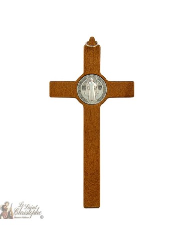 Cruz de Saint Benoit en madera marrón - 20 cm
