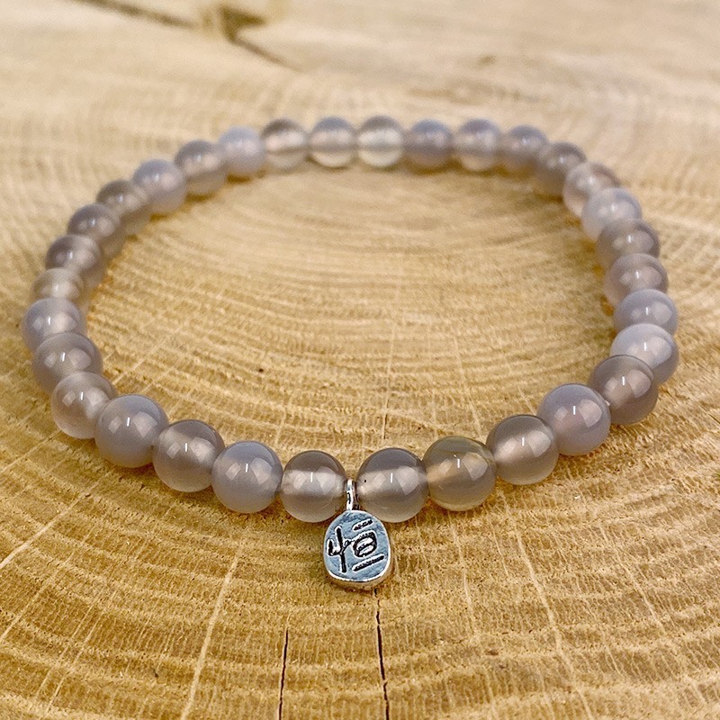 Bracelet en pierre naturelle Agate grise