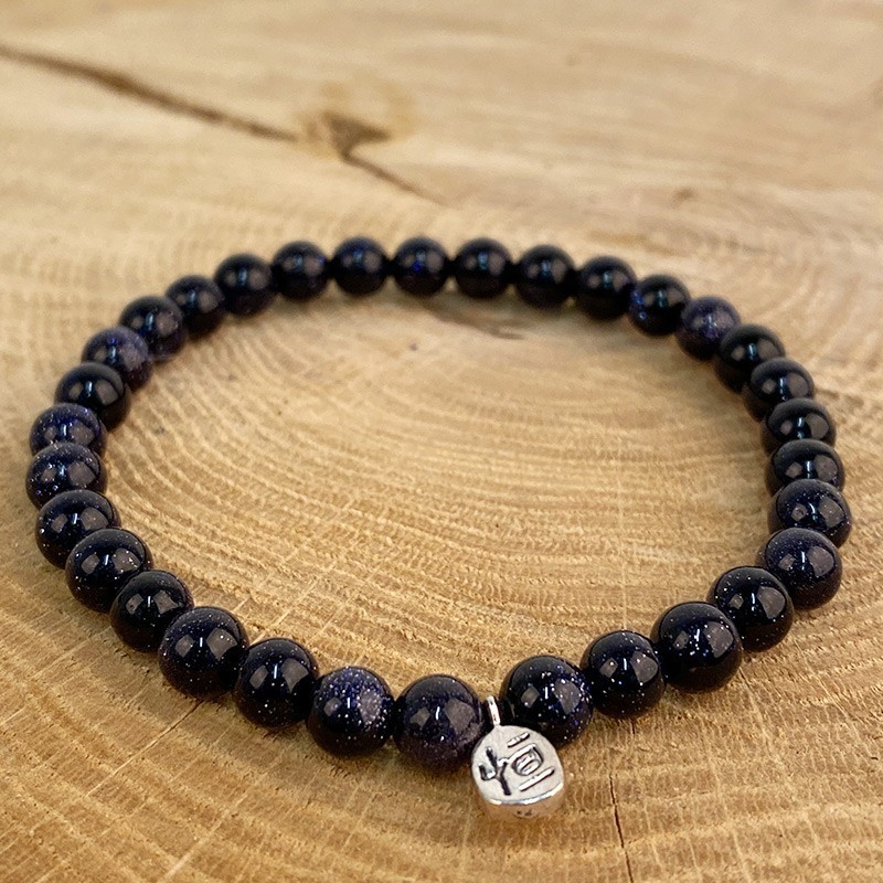 Blauwe zandparel armband