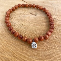 Pulsera de cuentas de piedra de oro 2