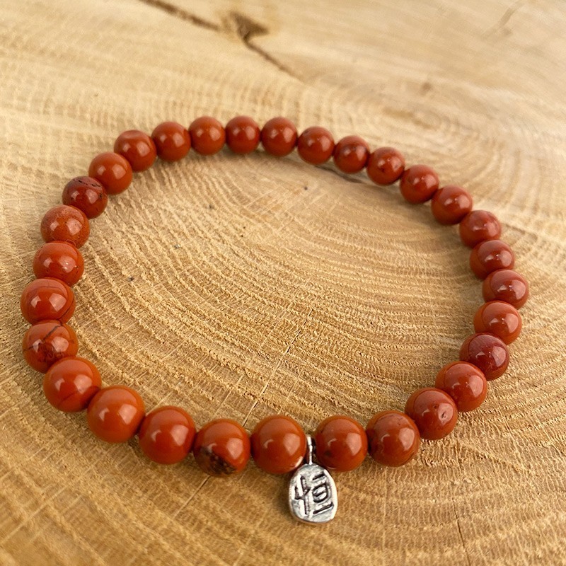 Bracciale in pietra naturale diaspro rosso