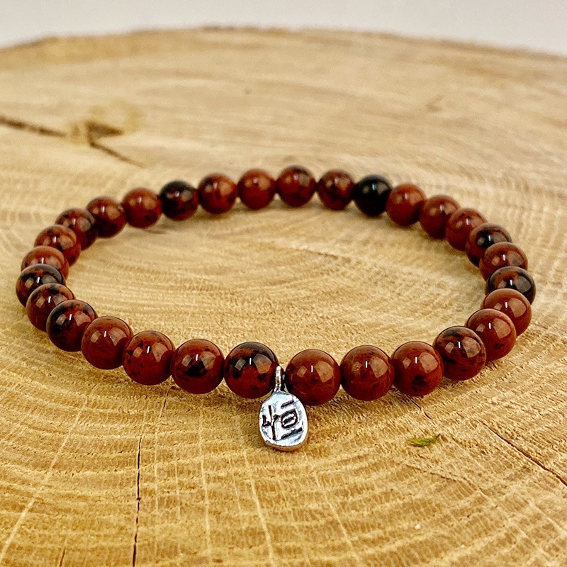 Natural stone bracelet Mahogany obsidian