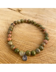 Bracelet en pierre naturelle Unakite 2