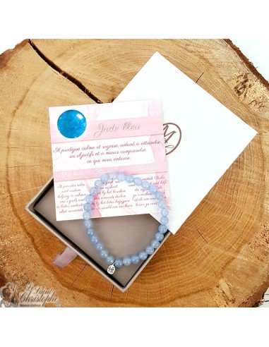 Bracelet en pierre naturelle Jade Bleue 