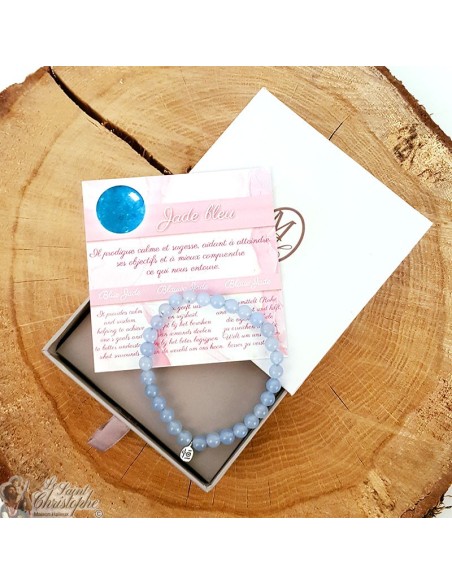 Blauwe Jade natuursteen armband 