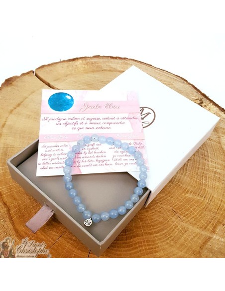 Blauwe Jade natuursteen armband 