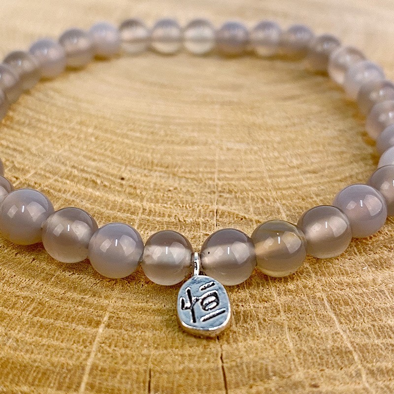 Natuurstenen armband Grijs Agaat