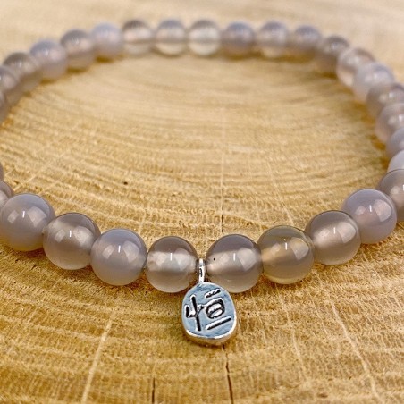 Natursteinarmband Grauer Achat