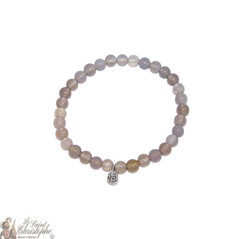 Pulsera de piedra natural Ágata Gris