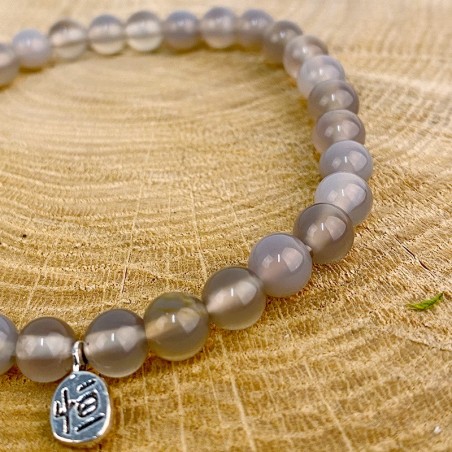 Pulsera de piedra natural Ágata Gris