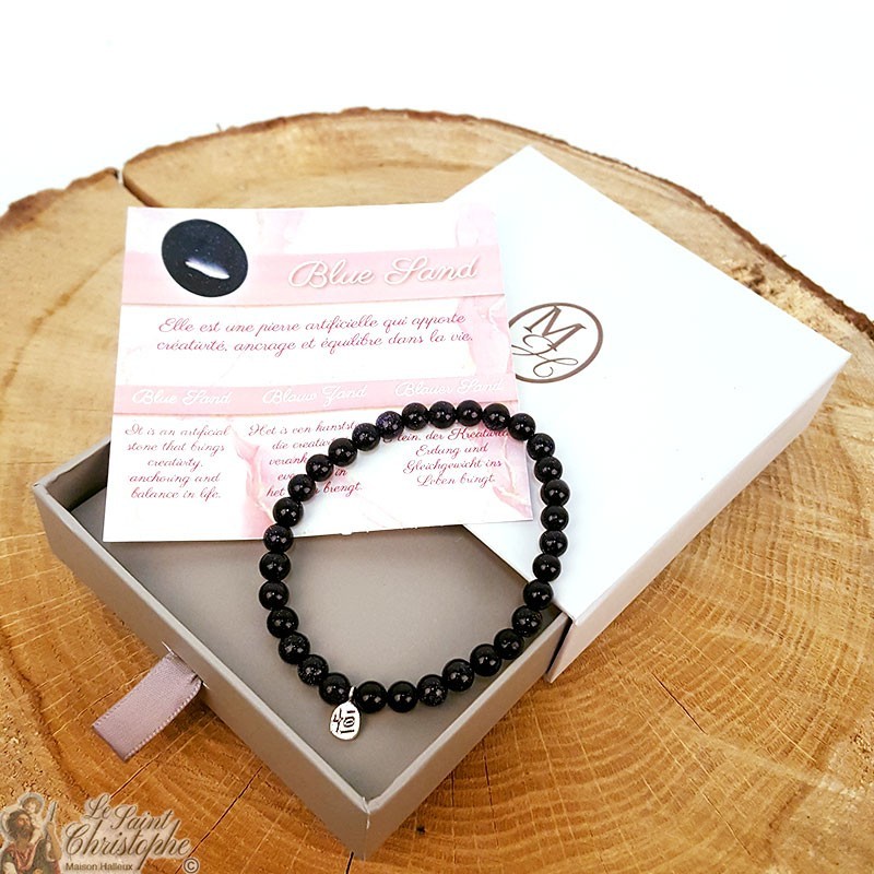 Blauwe zandparel armband