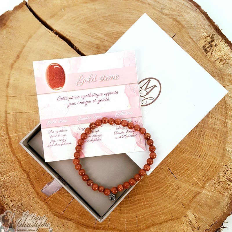 Bracelet en perles de gold stone