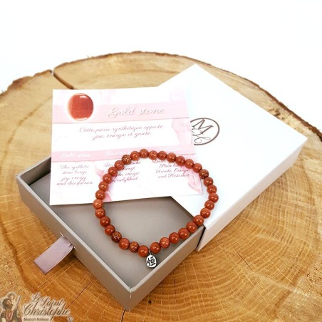 Bracelet en perles de gold stone