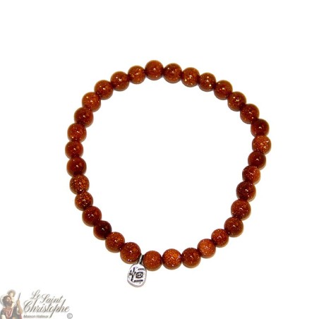 Gold stone beads bracelet