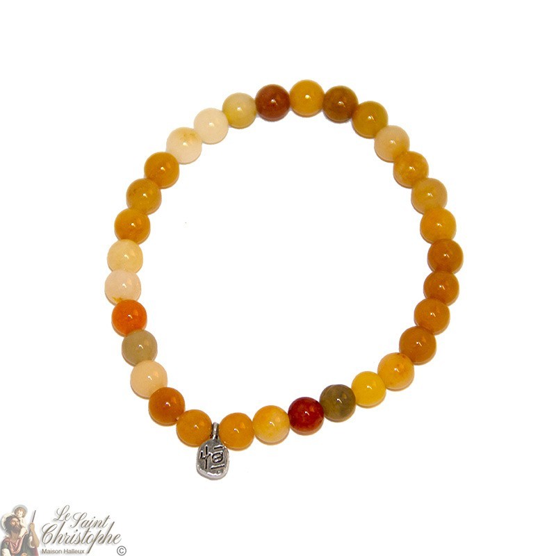 Bracciale in pietra naturale di giada gialla