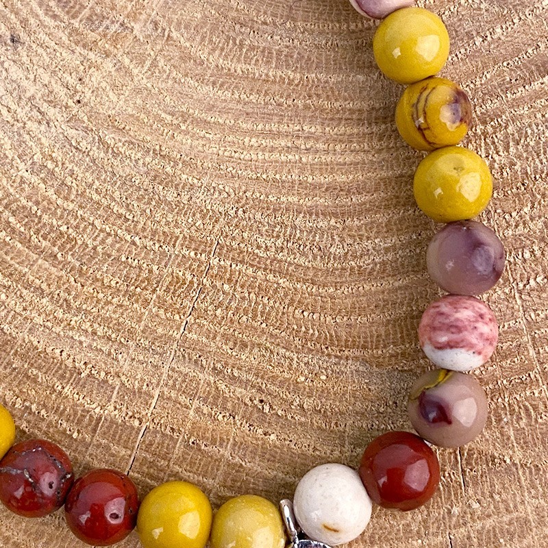 Bracelet en pierre naturelle Jaspe mokaïte