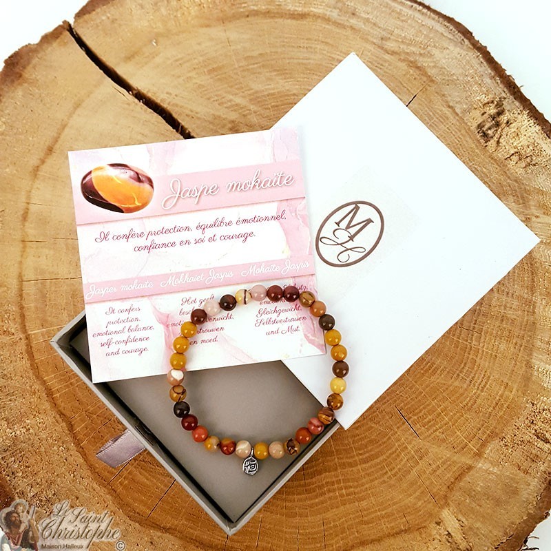 Bracciale in pietra naturale Jasper mokaite
