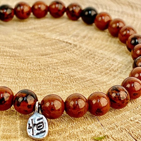 Bracelet en pierre naturelle Obsidienne acajou