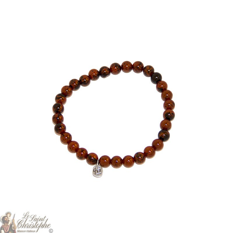 Bracciale in pietra naturale Ossidiana di mogano