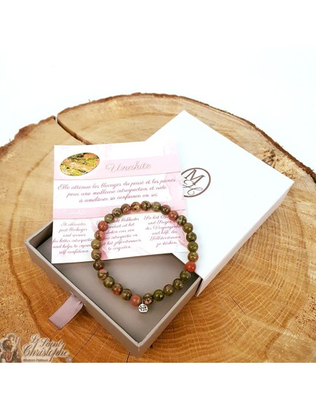 Pulsera de piedra natural de unakita