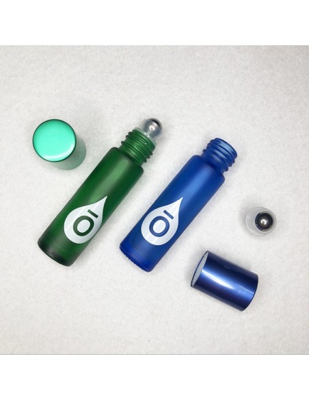 Farbige Rollerflasche aus Rauchglas