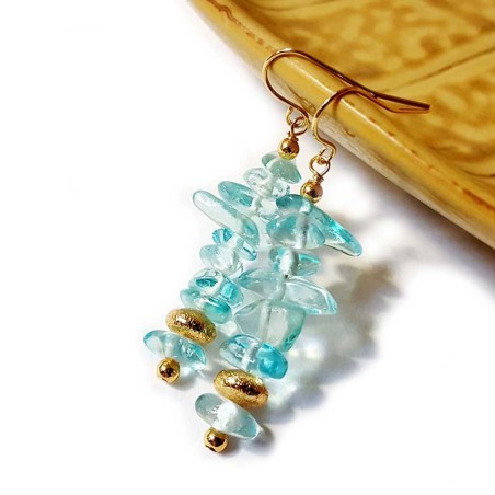 Set of 11 golden seed beads earrings - 11 pairs