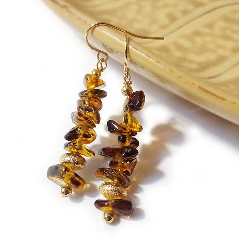 Set of 11 golden seed beads earrings - 11 pairs