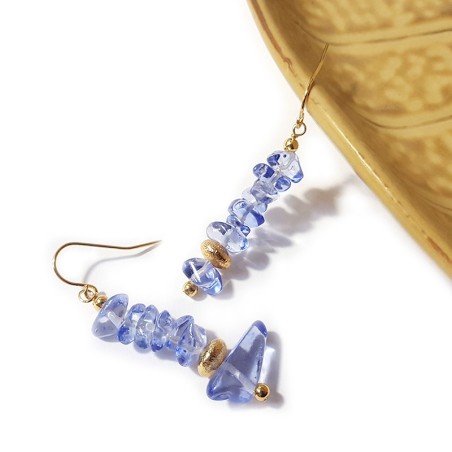 Set of 11 golden seed beads earrings - 11 pairs