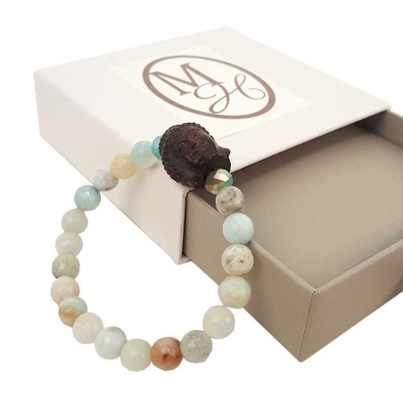 Lavasteen en Agaat Lotus Hanger Armband of Ketting - Lot van 2 stuks