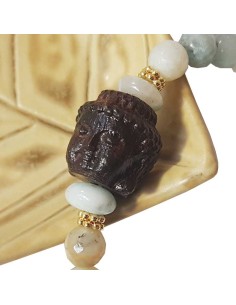 Armband Buddha-Kopf Amazonit und Kristall - 4er Set 2