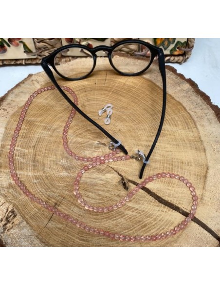 Eyeglass cord - Rose quartz - set of 5 pieces