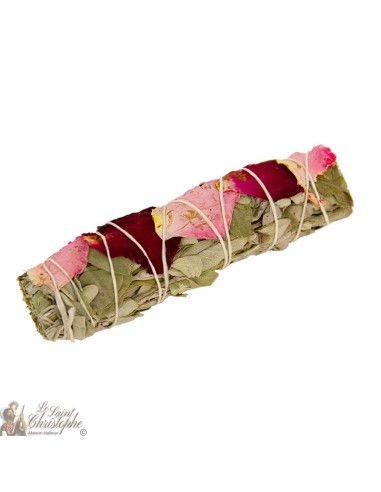 Fagot de sauge et rose - 12 cm