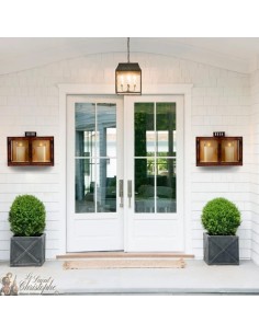 Lanterne murale fer forgé couleur rouille