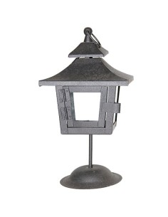 Lanterne métal noir sur pied -  27 cm