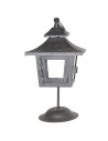 Lanterne métal noir sur pied -  27 cm