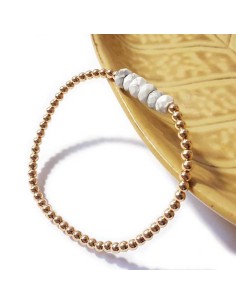 Armband met gouden kralen en facetgeslepen howliet 2