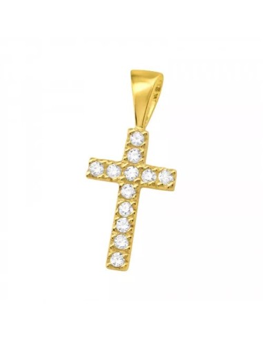 Pendentif croix en argent avec zircon cubique