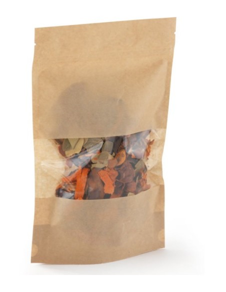 Kraft bag with transparent window 9,8x15,5x5 cm